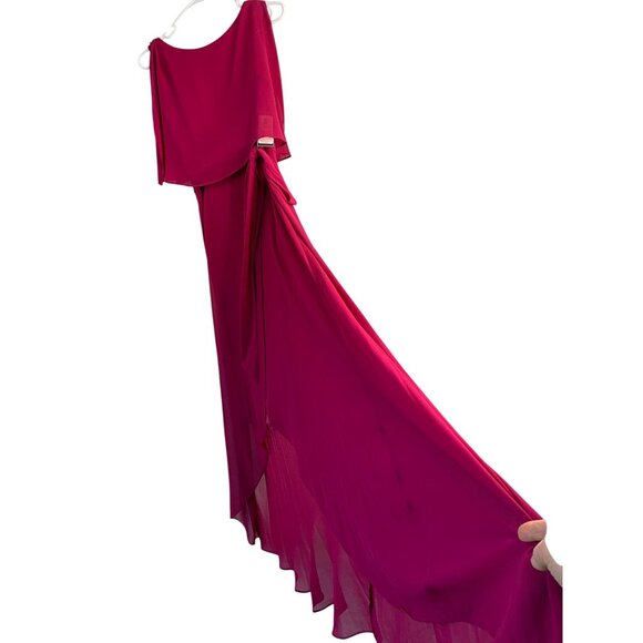 Jessica Howard Orchid Chiffon Popover Tulip Hem Formal Dress Size 6 8955 - Picture 2 of 13